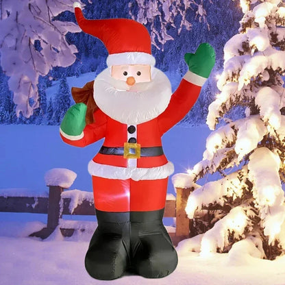 1.8M Inflatable Santa Claus Backpack Toy – Christmas Decoration with LED Light for Indoor & Outdoor Holiday Decor and Gifts