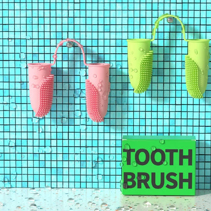 Super Soft Pet Finger Toothbrush - Dog Teeth Cleaning Tool for Bad Breath Care, Nontoxic Silicone Tooth Brush for Dogs and Cats