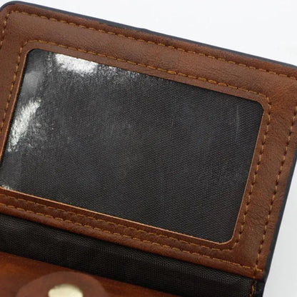 Luxury Slim Leather Wallet for Men — Small Credit & ID Card Holder with Coin Pocket, Designer Purse for Men & Women