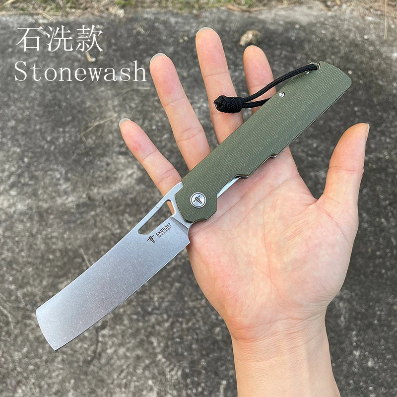 SHOOZIZ XUN120 XUN119 Folding Knife - D2 Steel Flax Handle Outdoor Camping EDC Pocket Tool