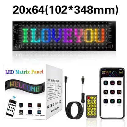 LED Scrolling Advertising Sign - Flexible Bluetooth Display with App-Controlled Text, Patterns & Animations