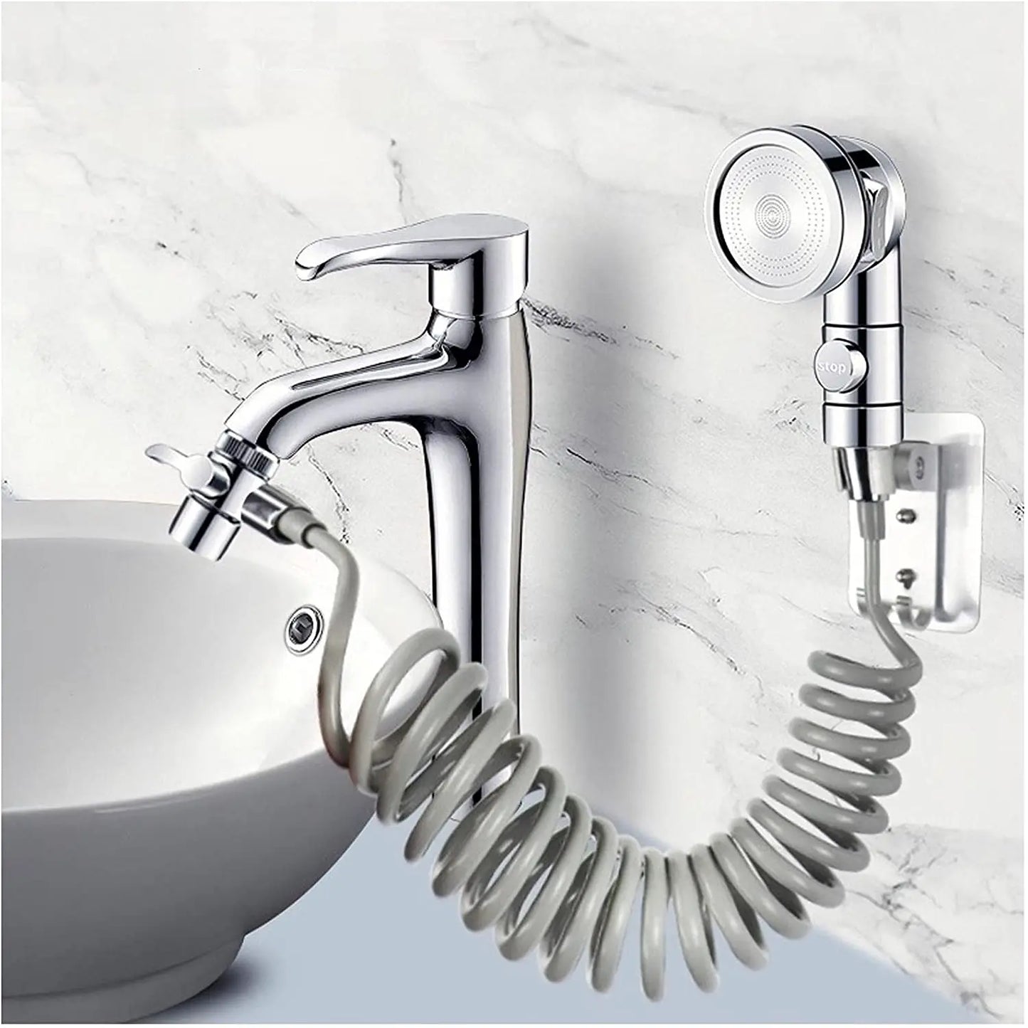 New Faucet Extender & External Shower Head Set – Bathroom Faucet Adapter Attachment for Washbasin