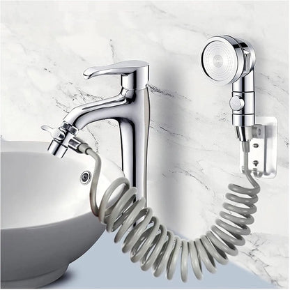 New Handheld Faucet Diverter Valve Set – Adjustable Shower Head Adapter for Home Bathroom & Kitchen Faucets
