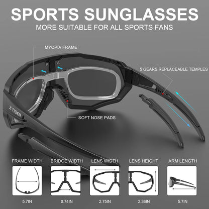 X-TIGER Polarized Cycling Glasses — Photochromic MTB & Road Bike Sunglasses for Sports