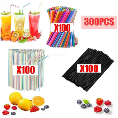 Multicolor Plastic Drinking Straws – Reusable Cola & Cocktail Straws for Bar, Party, Wedding, and Kitchen Use, Wholesale Pajitas
