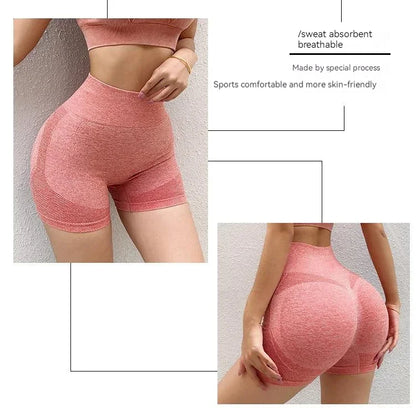Women’s Sexy Booty Push-Up Sport Yoga Shorts — Seamless Spandex High Waist Running & Cycling Fitness Leggings