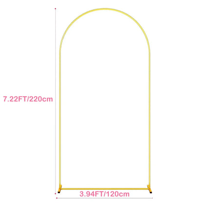 Metal Gold Wedding Arch Stand – 3.9FT/5.9FT/7.2FT Backdrop for Ceremony, Birthday & Baby Shower