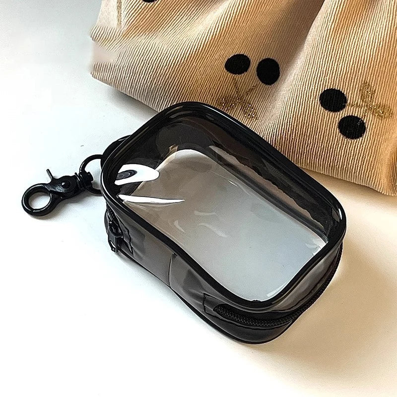 Jewelry Organizer Storage Box – Transparent Plastic Pouch with Keychain, Cute Doll Bag & Dustproof Case Mystery Box