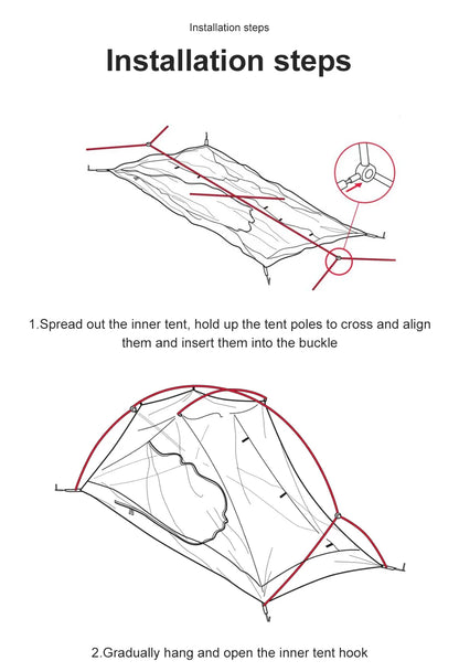 PACOONE Ultralight 20D Nylon Camping Tent – Portable Waterproof Backpacking, Cycling, Hiking, Travel & Beach Tent