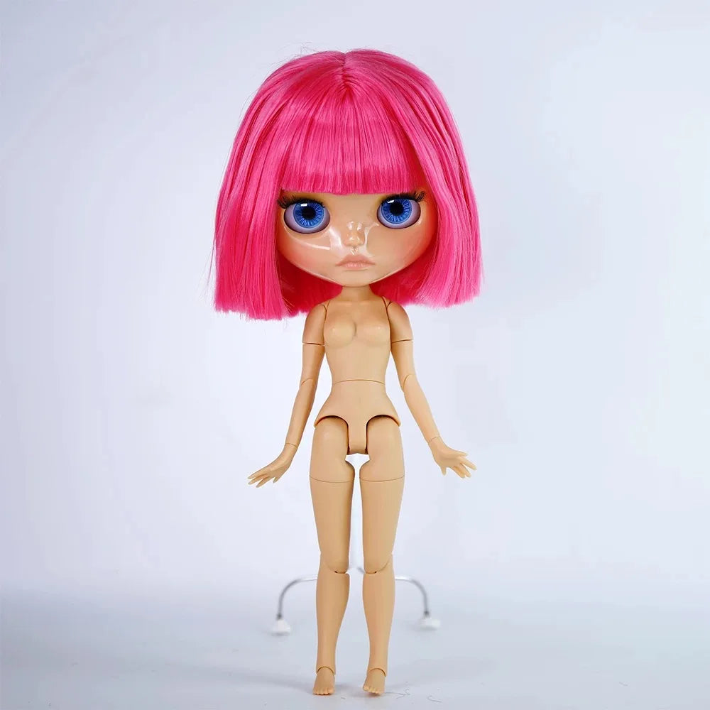 ICY DBS Blythe Doll – 30CM Tan Skin Matte & Glossy Face, Pouting Lips, 19-Joint BJD DIY Costume Doll Gift