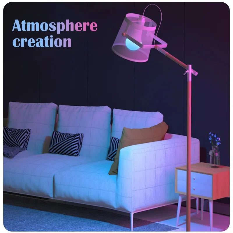 16-Color RGB LED Bulb E27 – Dimmable Smart Lamp with 24-Key Remote Control for Household Lighting & Atmosphere