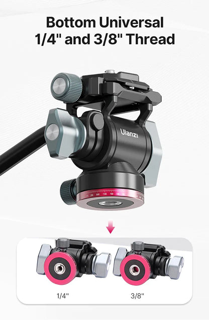 Ulanzi U-190 Panoramic Tripod Head – Hydraulic Fluid Video Damping Head for DSLR, Monopod & Mobile Camera Stand
