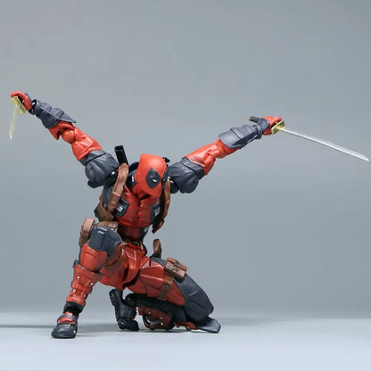 AMAZING YAMAGUCHI Deadpool & Wolverine 2.0 Action Figure – Grey Mutants Joint Movable KAIYODO Model Toy for Kids & Collectors