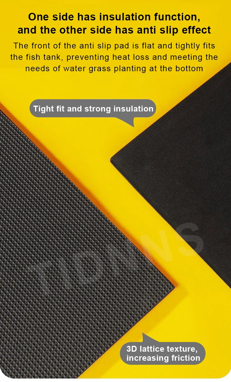 Anti-Slip Fish Tank Mat - Shock-Absorbing Black Pad for Aquarium, Turtle Tank & Landscaping Insulation