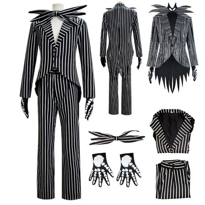 Jack Skellington Cosplay Costume - Men’s Halloween Jacket & Pants Party Outfit