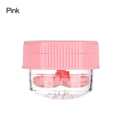 Manually Rotating Contact Lens Cleaner Case Portable Plastic Lens Storage Holder Cleaning Container Travel Accessory Tool
