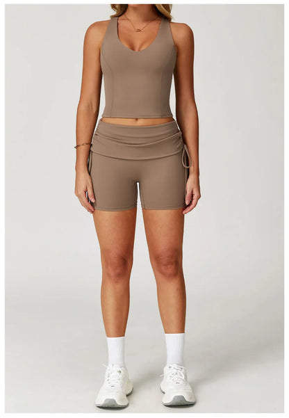 Women’s 2-Piece Tracksuit Yoga Set – High Waist Leggings & Sports Bra for Gym, Fitness & Athletic Wear