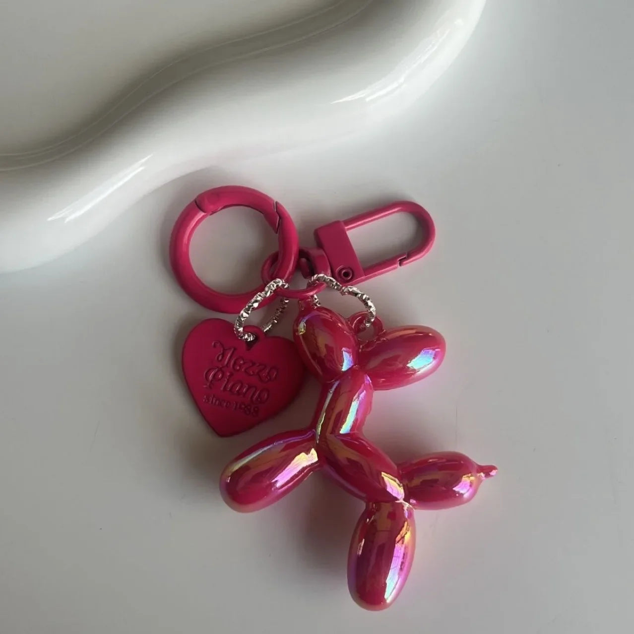 Jelly Balloon Dog Keychain - Cute Cartoon Dog Pendant Charm for Keys, Bags & Unisex Gifts