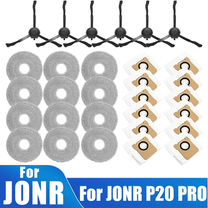 JONR P20 PRO Robot Vacuum Accessories – Replacement Side Brush, Mop Cloth & Dust Bag Cleaning Parts