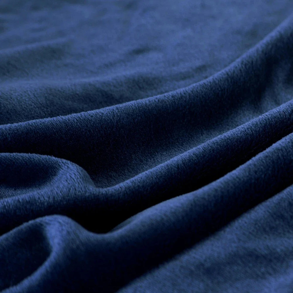 Winter Flannel Blanket – 230GSM Soft Solid Blue Coral Fleece Bedspread, Thin Warm Sofa Cover, Faux Fur Plaid Throw