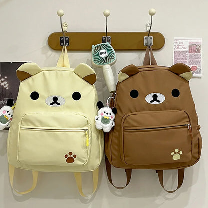 Rilakkuma Anime Backpack — Cute Relax Bear School Bag for Women, Girls & Boys, Outdoor Travel Rucksack Gift