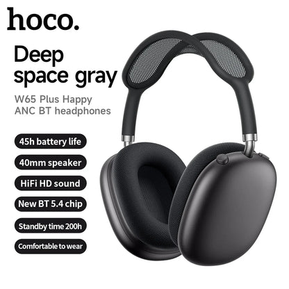 HOCO W65 Plus ANC Bluetooth Headphones – Wireless Over-Ear Noise Cancelling HiFi Sport Headset with Control Button