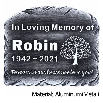Personalized Memorial Plaque – Custom Engraved Grave Marker for Loved Ones or Pets (Dog & Cat), Remembrance Plaques