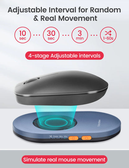 Vaydeer Undetectable Mouse Jiggler with Power Adapter and ON/Off Switch - Mouse Mover Simulator for Driver-Free Mouse Movement Simulation