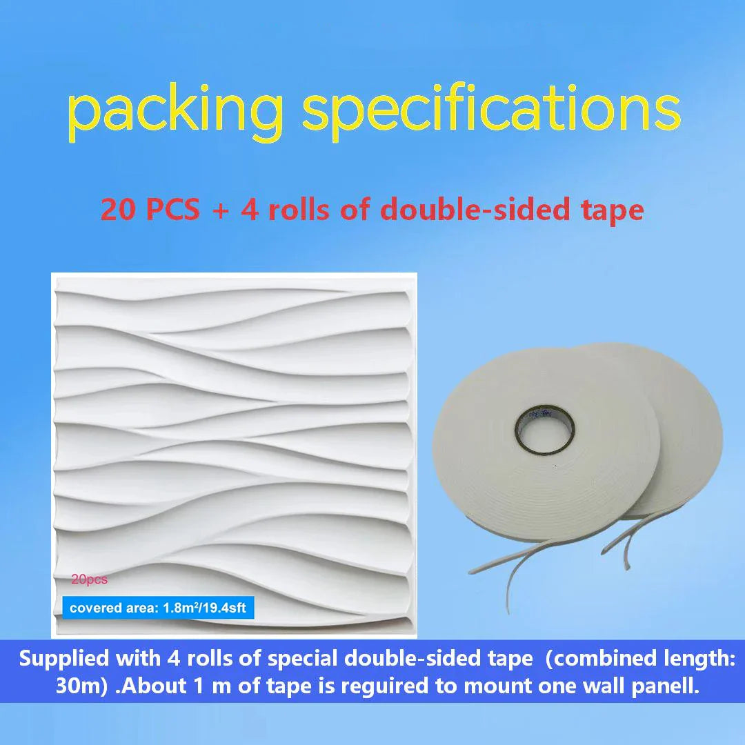 20PCS 3D Wall Panels 30x30cm Decorative Wall Tiles – Modern Peel & Stick Wall Decor for Living Room, Bedroom, Office & Hotel