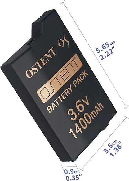 OSTENT 3.6V 1400mAh Rechargeable Lithium Battery for Sony PSP 2000/3000 | PSP-S110 Replacement