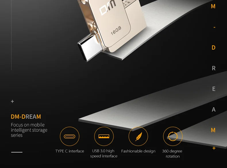 DM PD059 USB-C Type-C OTG Flash Drive – 32GB/64GB Pen Drive for Smartphones & USB 3.0
