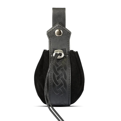 Medieval Elf Leaf Leather Belt Set – Glass Magic Bottle Case, Embossed Retro Leather Accessories for Halloween & Cosplay