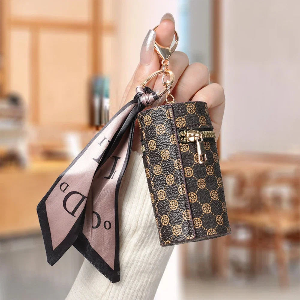 Luxury Mini Coin Purse Pendant - Retro Keychain Bag for Earbuds, Lipstick & Small Essentials