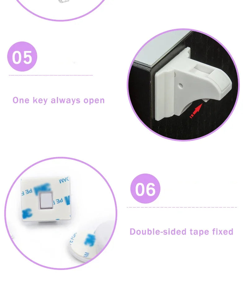 Children’s Magnetic Safety Lock — Baby Protection Drawer & Cabinet Door Lock Limiter for Child Security
