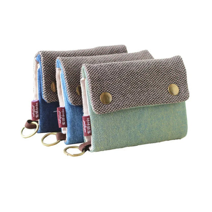 Women’s Canvas Cartoon Card Wallet – Foldable Key Organizer & Coin Purse, Small Pouch Money Bag for Girls 2024