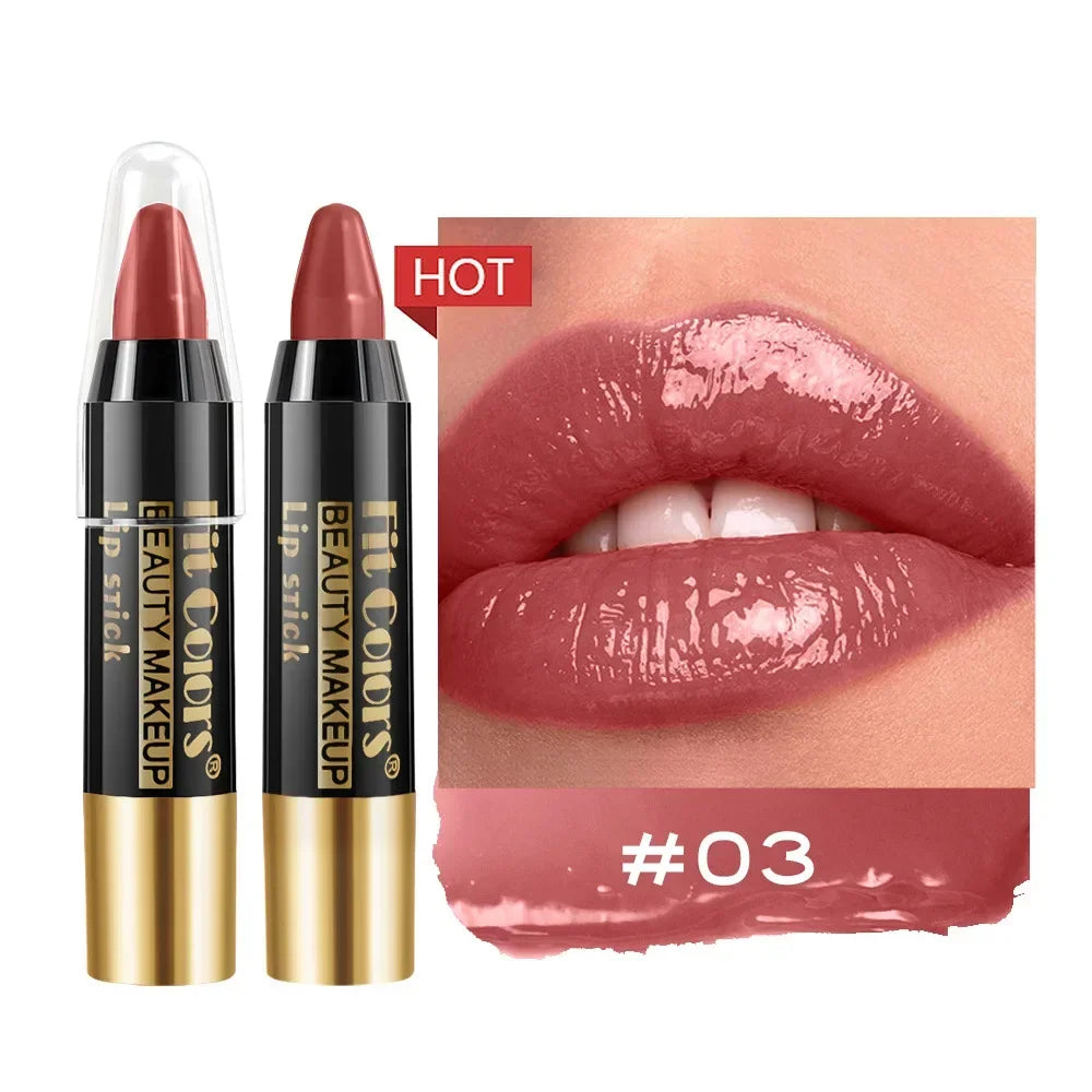 Moisturizing Crayon Lip Gloss Stick – Velvet Long-Lasting, Waterproof Jelly Tint Lipstick & Liner Pen