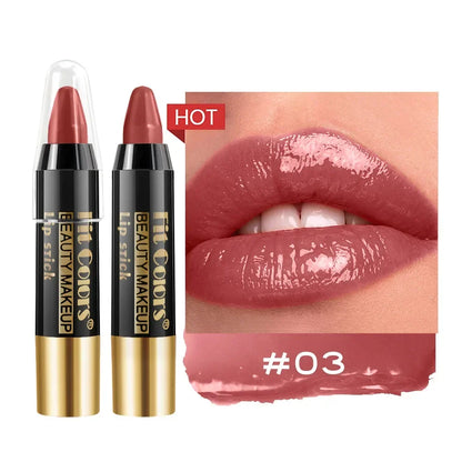 Moisturizing Crayon Lip Gloss Stick – Velvet Long-Lasting, Waterproof Jelly Tint Lipstick & Liner Pen