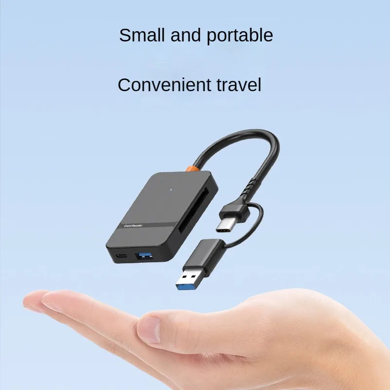 USB C 8 in 1 Card Reader - Supports SD, TF, CF, MS Cards and U Disk Read/Write Capabilities