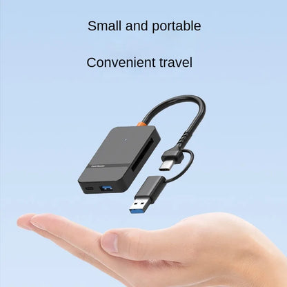 USB C 8 in 1 Card Reader - Supports SD, TF, CF, MS Cards and U Disk Read/Write Capabilities