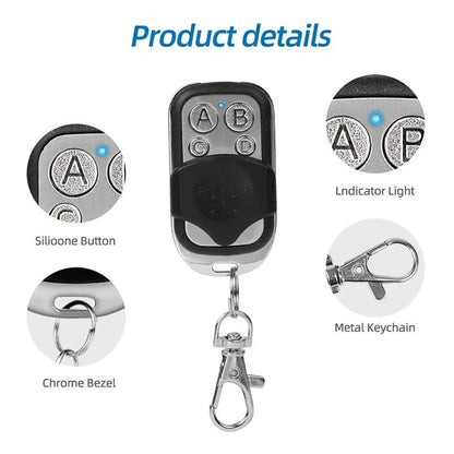 Universal 4 Button Garage Door Opener Remote 433MHz Clone Fixed Learning Rolling Code Duplicator