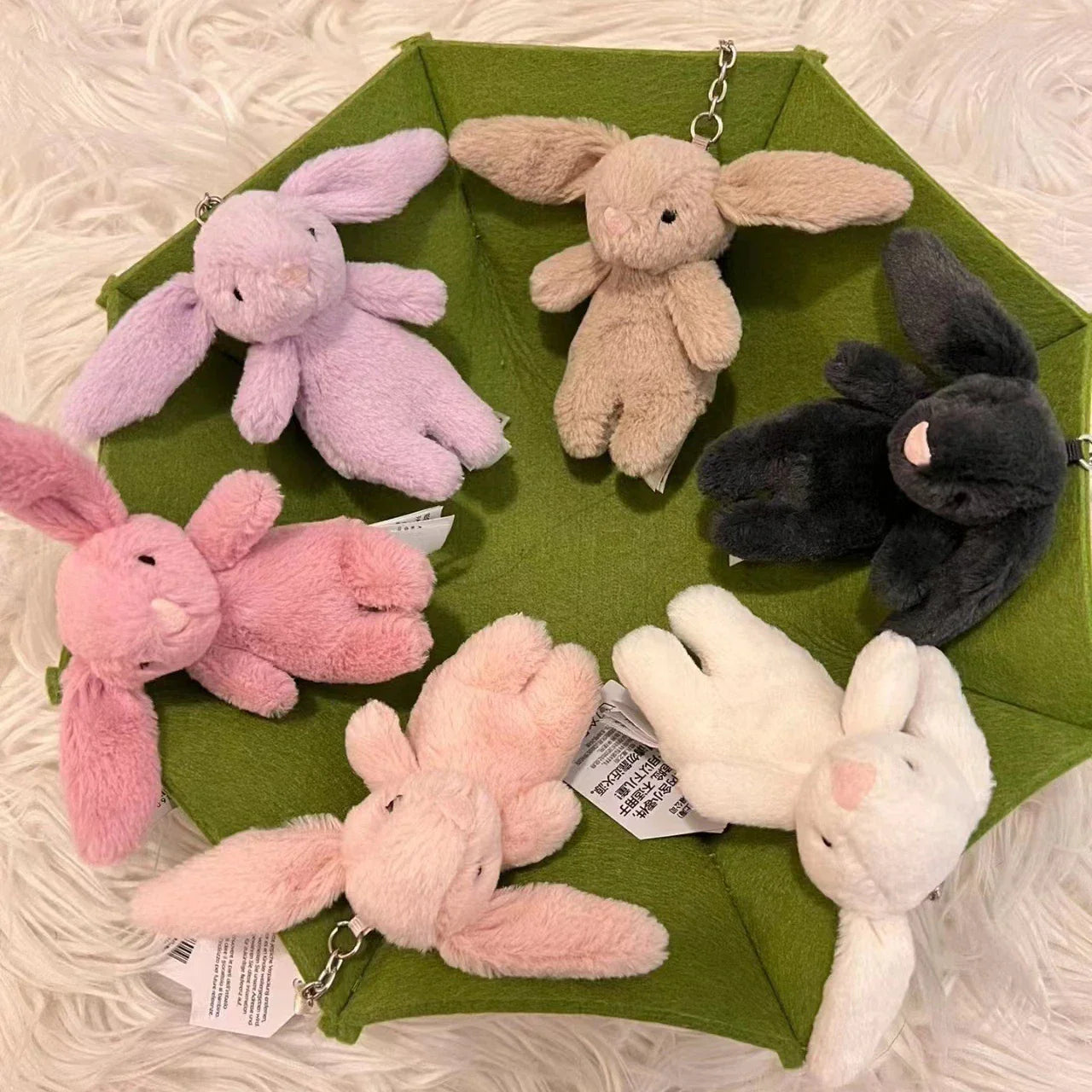 Cute Cartoon Rabbit Keychain | Pompom Stuffed Animal Bag, Car & Phone Pendant Gift for Girls