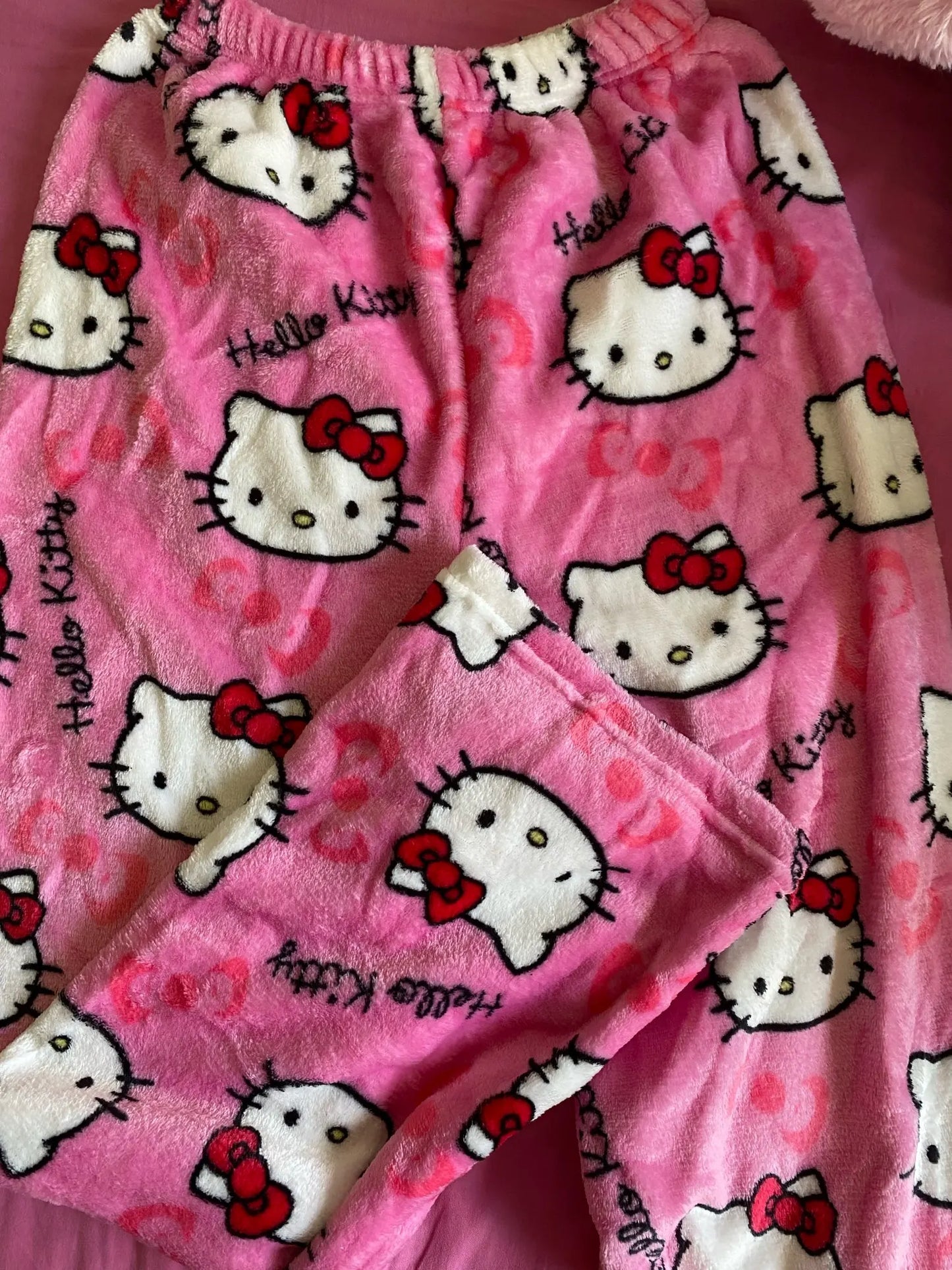 Y2K Hello Kitty Sanrio Pajama Pants – Women’s Anime Cartoon Sleepwear, Cozy Couple Home Trousers