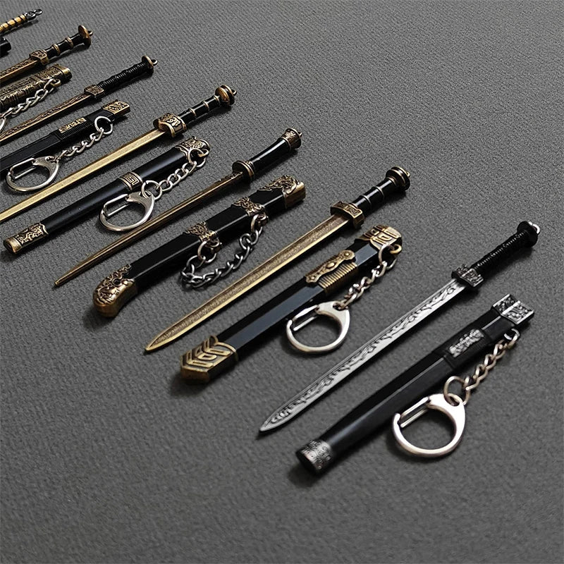 Mini Sword Pendant Keychain – Creative Weapon Toy Key Ring for Backpack & Gifts