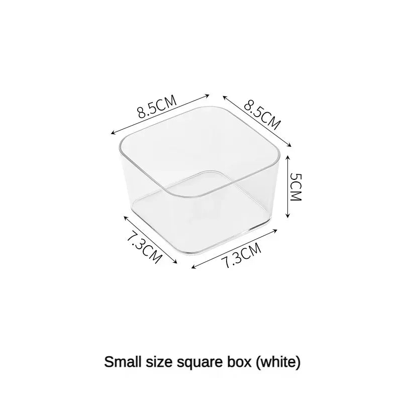 Transparent Plastic Storage Box – Desk Organizer Container for Jewelry, Makeup, and Drawer Organization