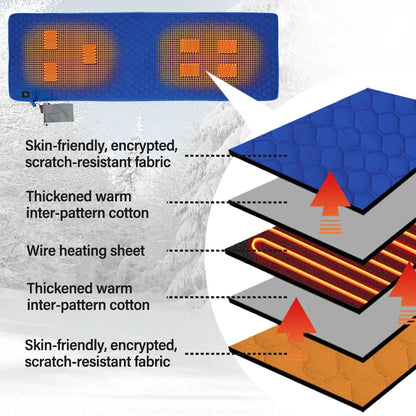 7-Zone USB Electric Heated Camping Mat - Foldable Sleeping Pad with Adjustable Temperature for Outdoor Warmth and Comfort