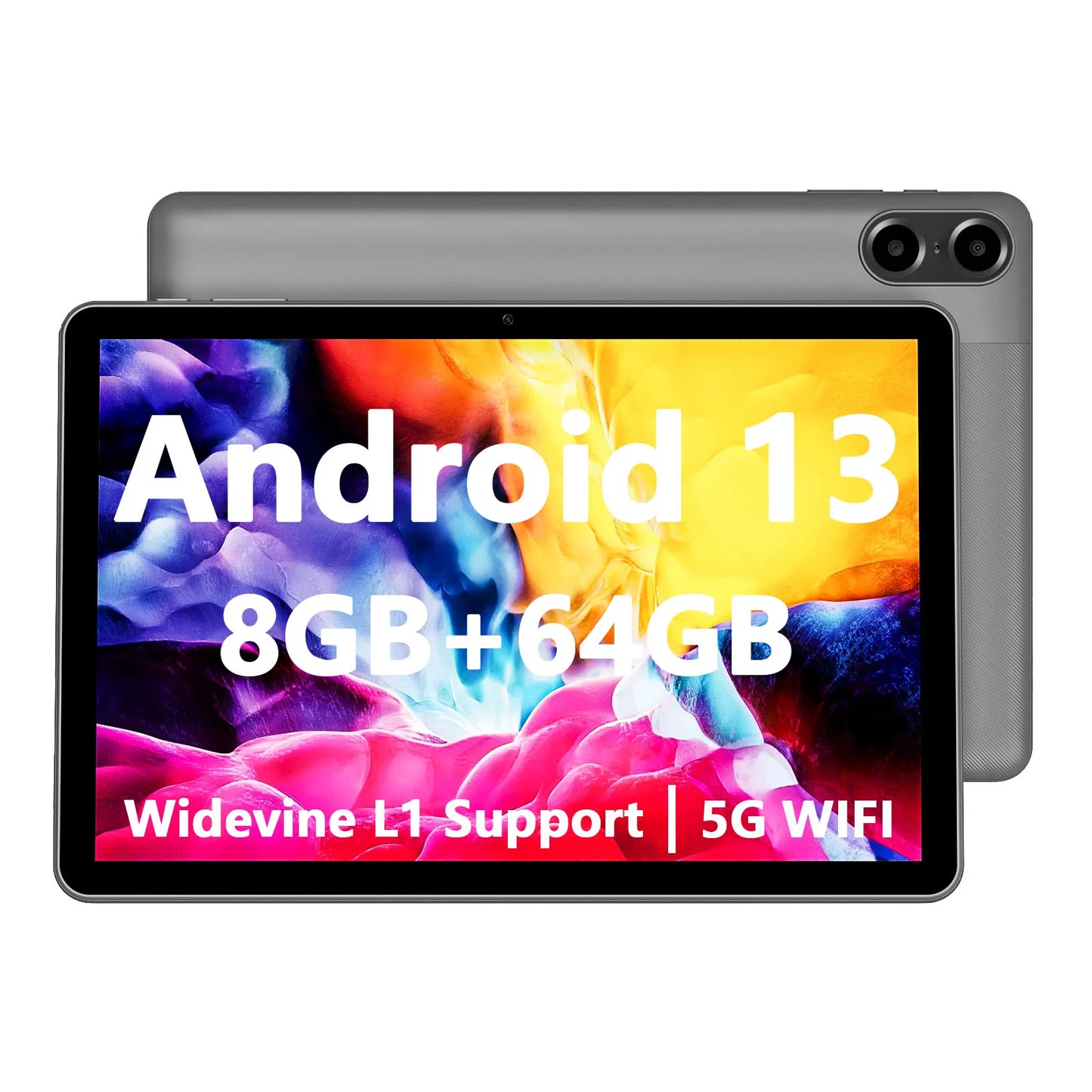 PRITOM TOUCH 10 Plus 10-Inch Android 13 Tablet – 8GB RAM, 64GB Storage (1TB Expandable), WiFi 6, BT5.0, Dual Box Speakers