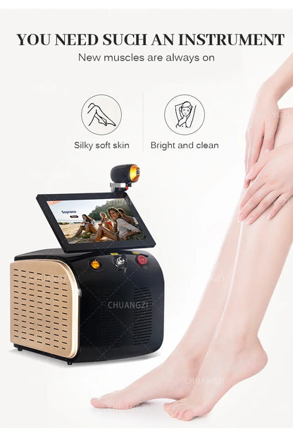 2025 3000W Alexandrite Ice Platinum Diode Laser Epilator - Professional Permanent Hair Remover for Women