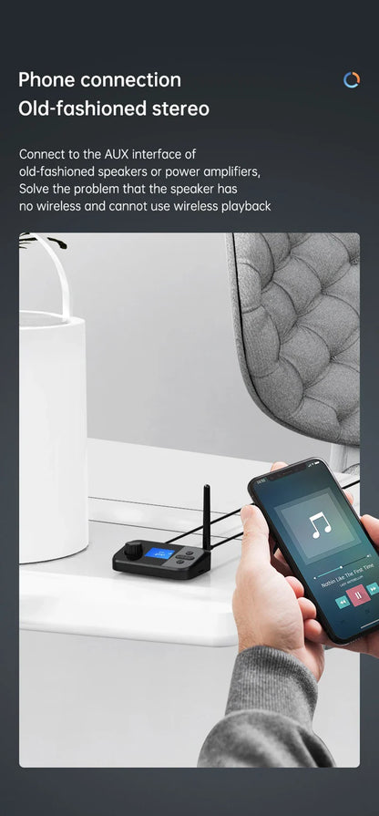 Multi-Function Bluetooth Audio Transmitter & Receiver | 3.5mm AUX, Optical, Coaxial Wireless Adapter DAC Converter for TV & PC