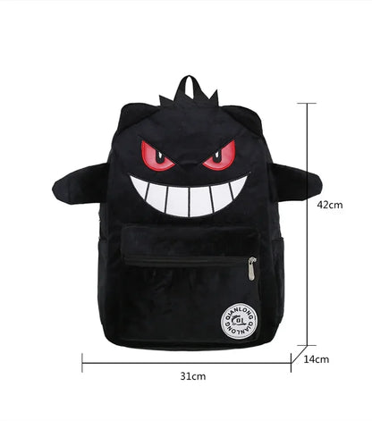 TAKARA TOMY Pokémon Gengar Backpack — Cute Cartoon School Bag for Kids, Student Gift Mochila