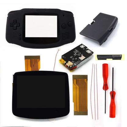 GBA V5 Laminated IPS LCD Backlight Kit – Built-In 1800mAh Rechargeable Battery with Type-C Port for Game Boy Advance